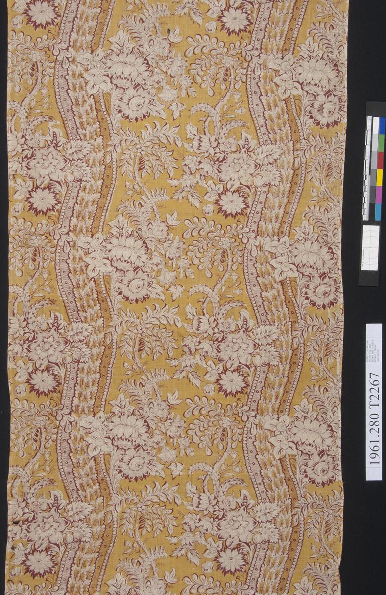1961.0280 Textile, printed, reverse, detail 1