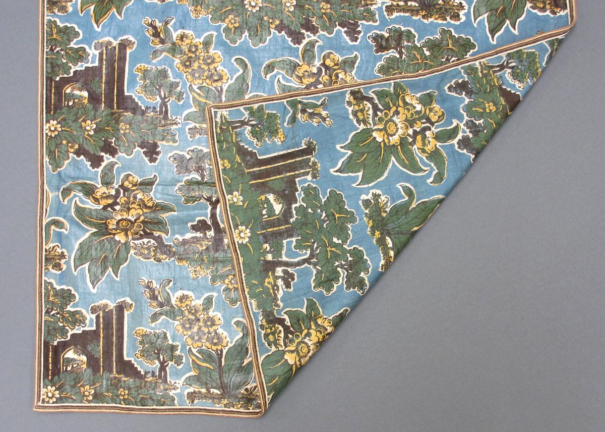 1961.0288 Textile, printed partial folded corner
