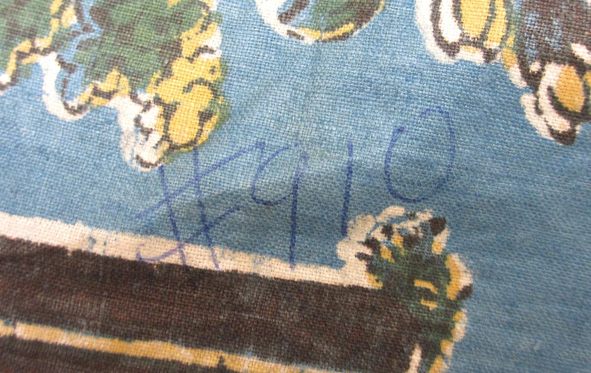 1961.0288 Textile, printed inscription