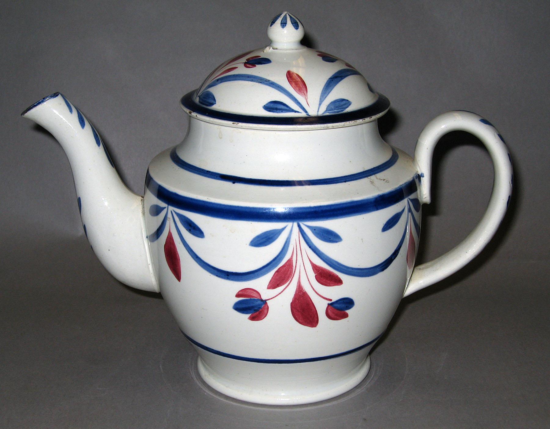 1961.0382 A, B Pearlware teapot