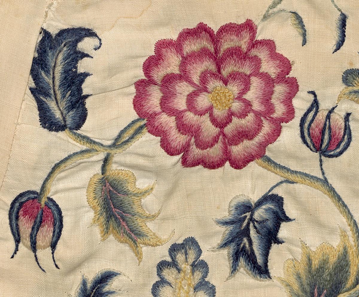 1961.0404 Crewelwork Fragment, Detail