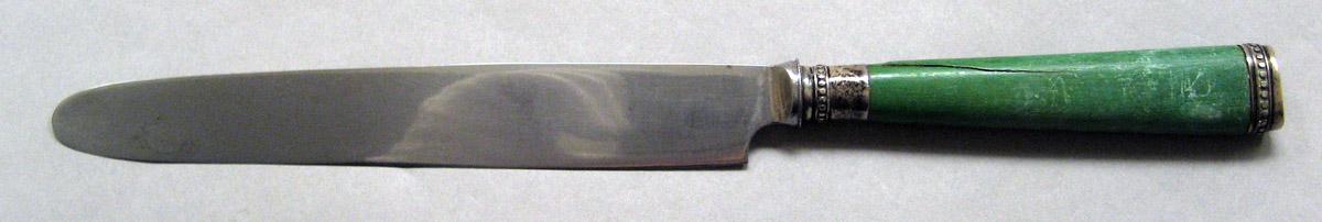 1961.0421.001 Silver and ivory knife upper surface