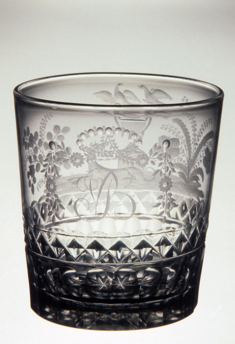 1955.0004 Glass tumbler (monogram)