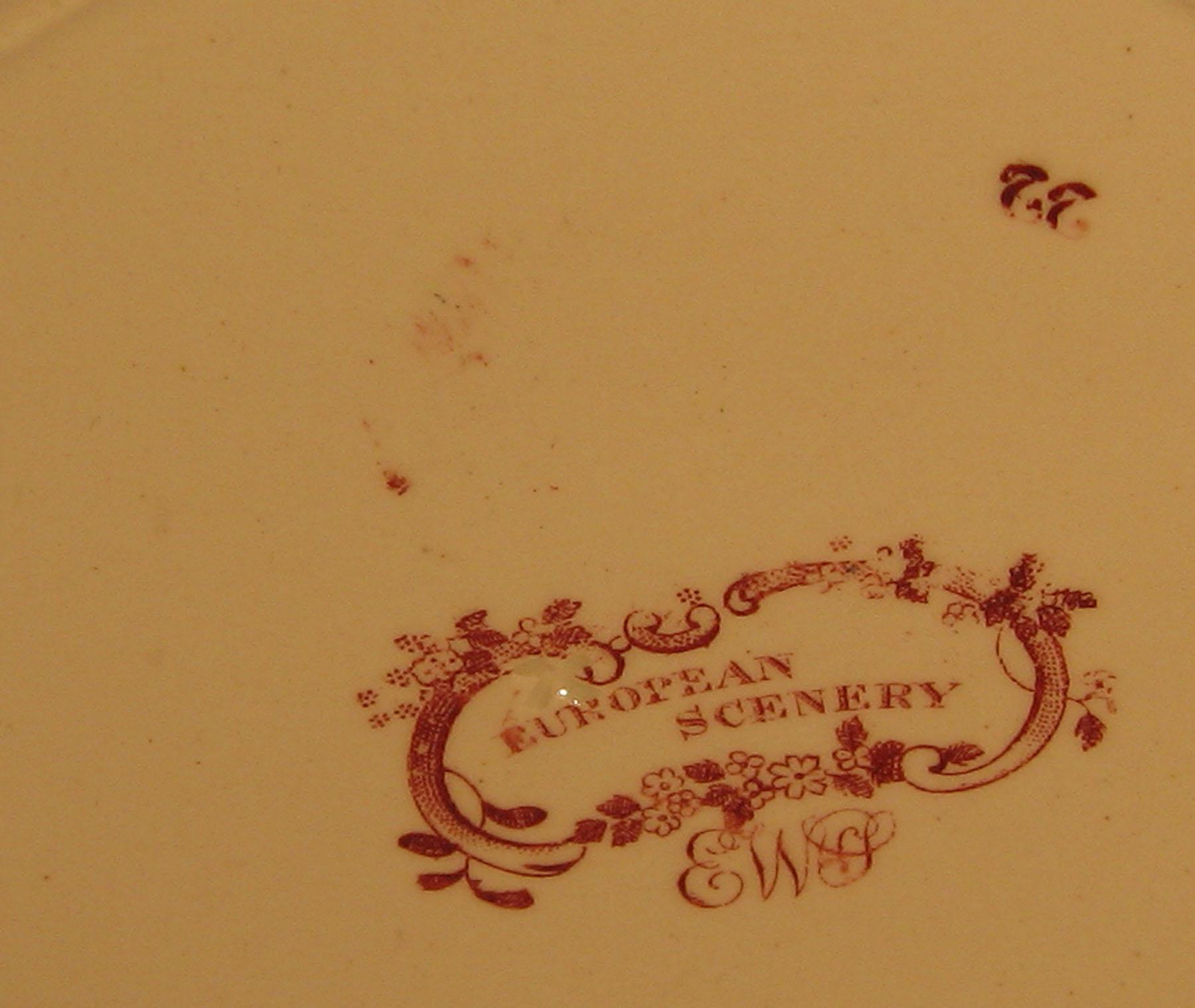 1961.0437.007 European Scenery pattern plate (mark)