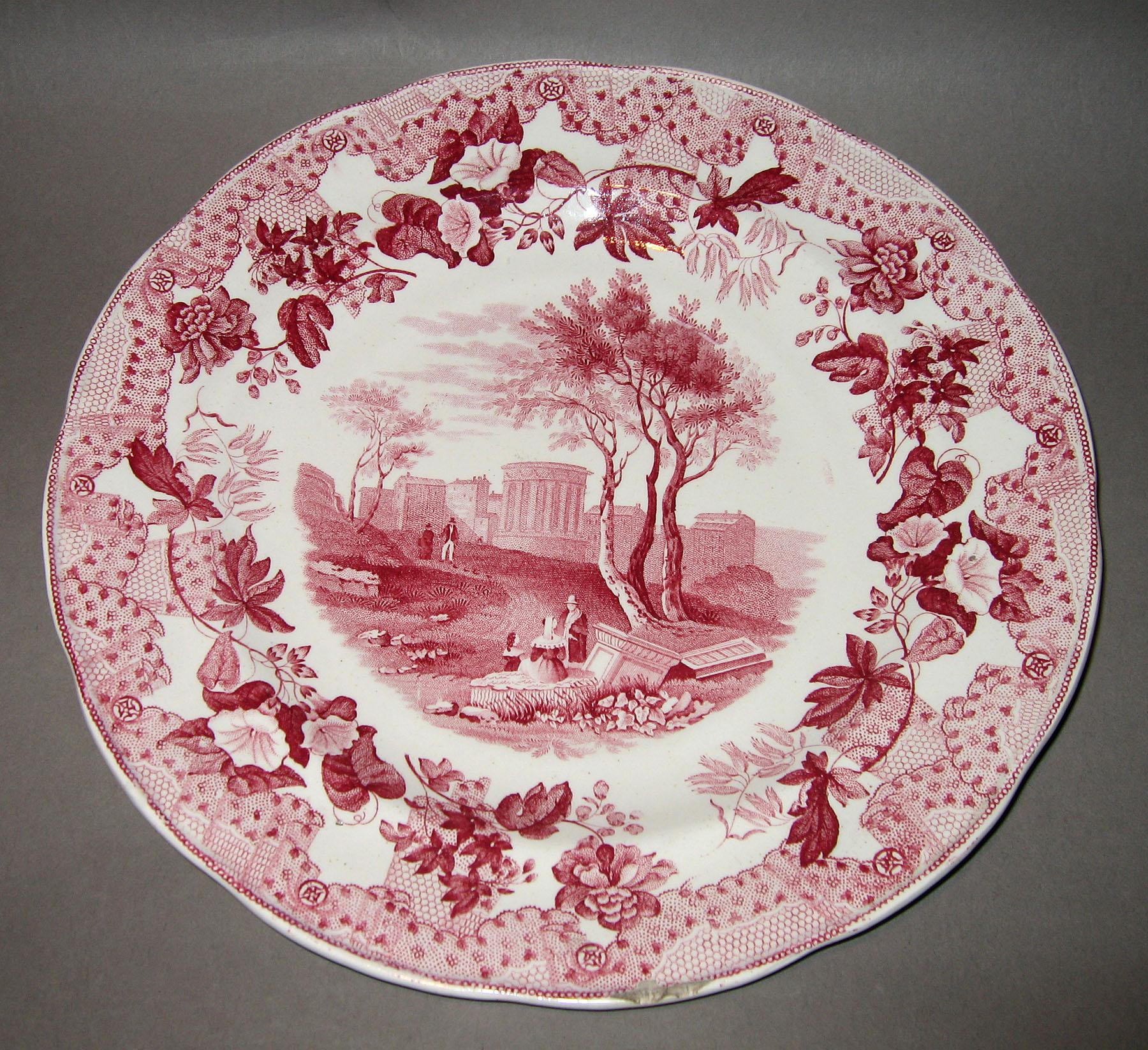 1961.0438.001 European scenery pattern transfer printed plate