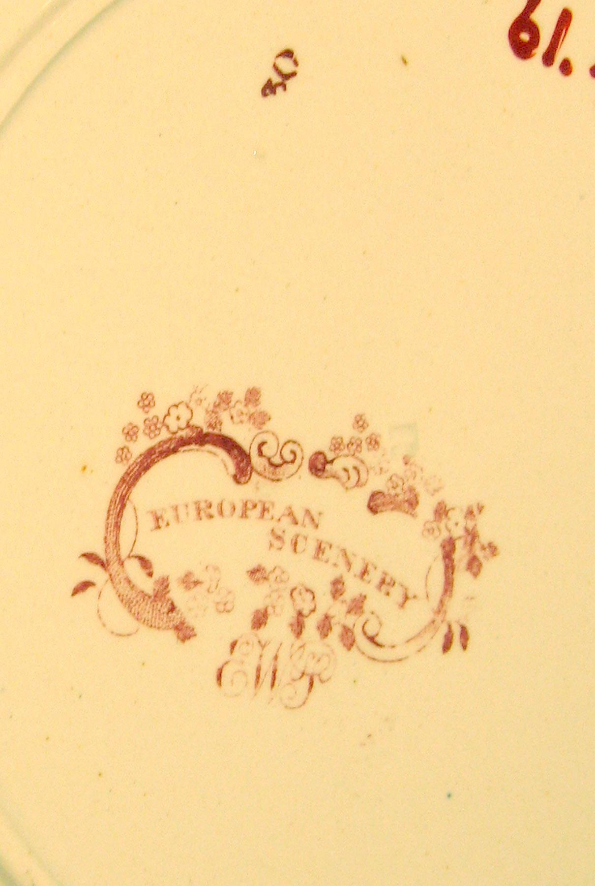 1961.0438.001 European scenery pattern transfer printed plate (mark)