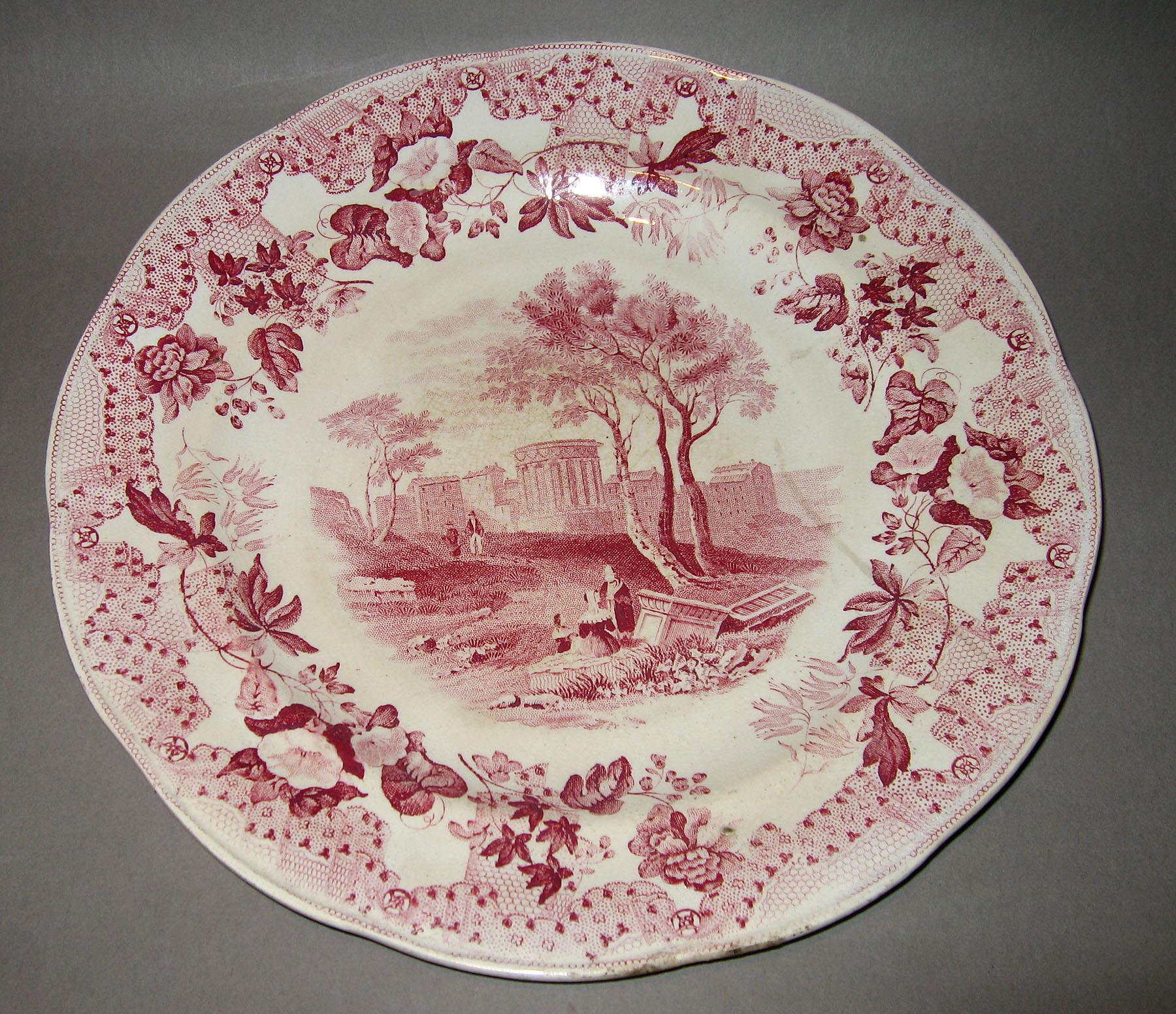 1961.0438.002 European scenery pattern transfer printed plate