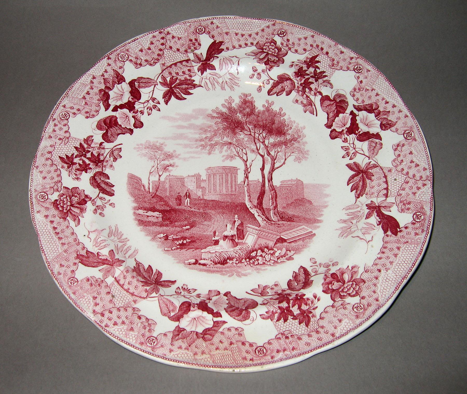 1961.0438.004 European scenery pattern transfer printed plate