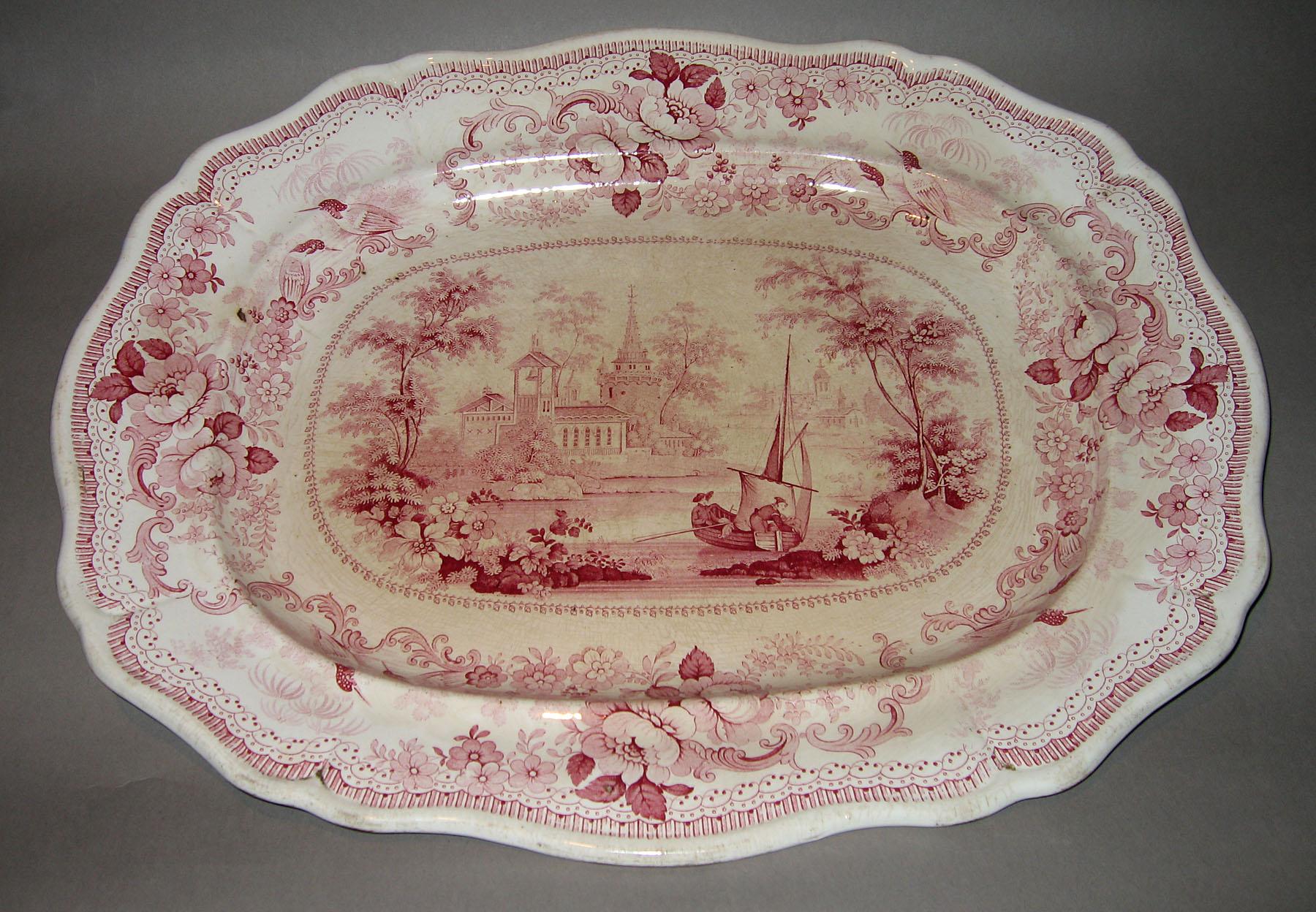 1961.0451 Davenport pink transfer dish