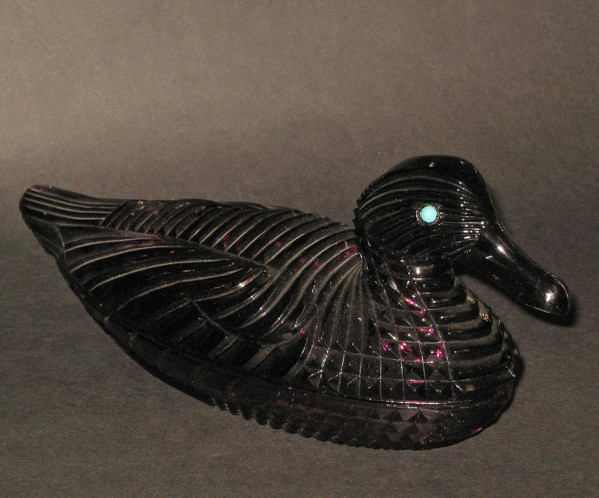 1961.0477 A, B Glass covered dish