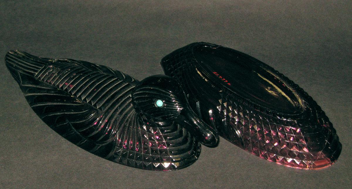1961.0477 A, B Glass covered dish (detail)