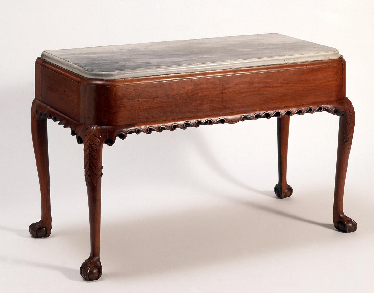 1955.0015.001 Table with marble top