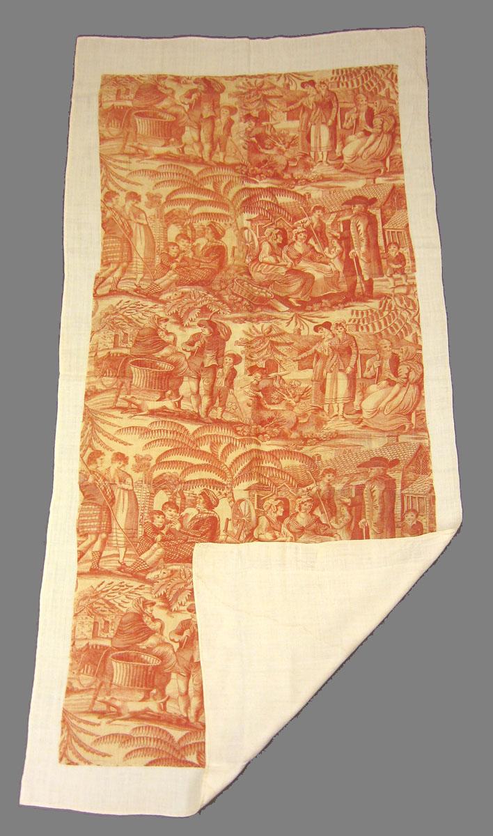 1961.0495 Textile, printed partial folded corner