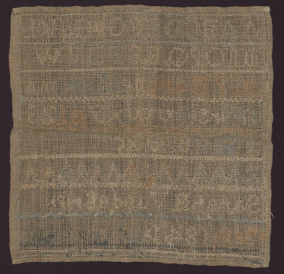 1961.0500.002 Sampler, Verso