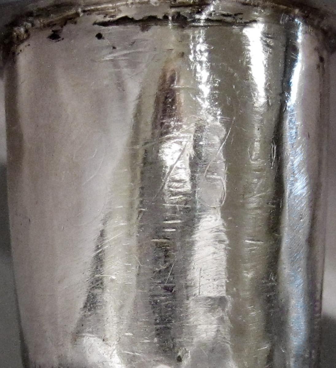 1961.0546.001 B Candlestick, bobeche, inscription