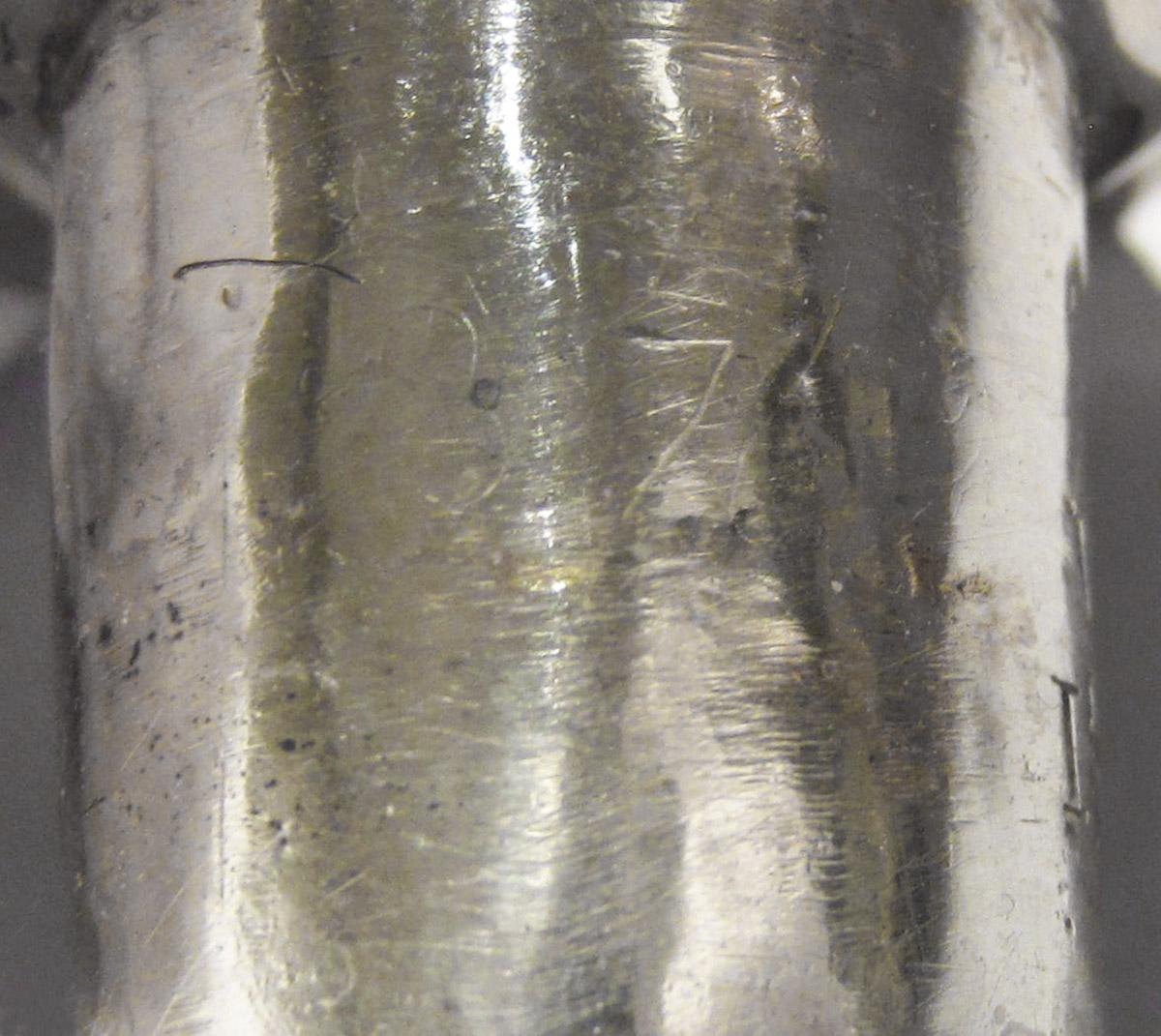 1961.0546.004 B Candlestick, bobeche, inscription