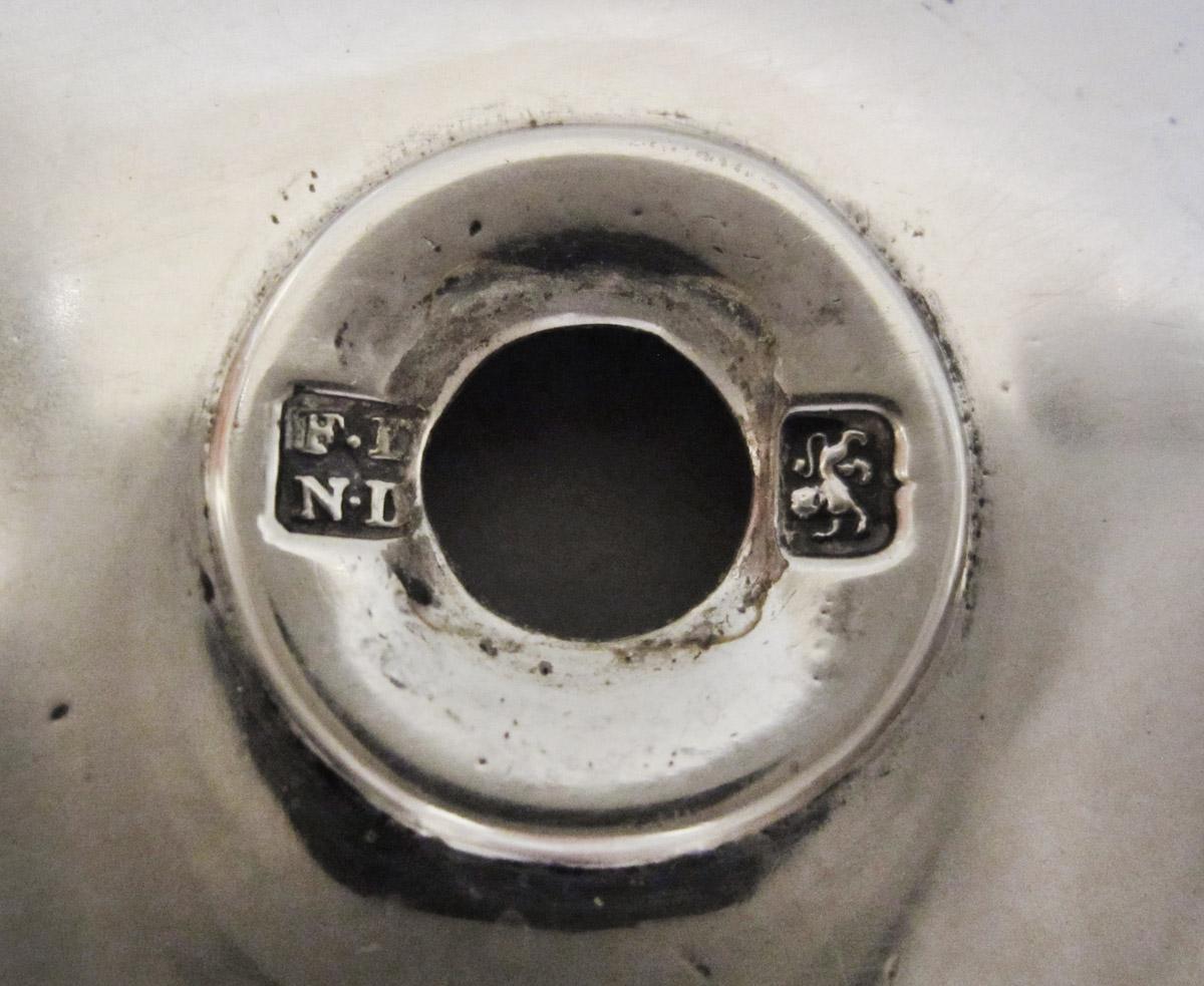 1961.0592.002 C Candelabrum, drip pan, mark 8 and mark 9