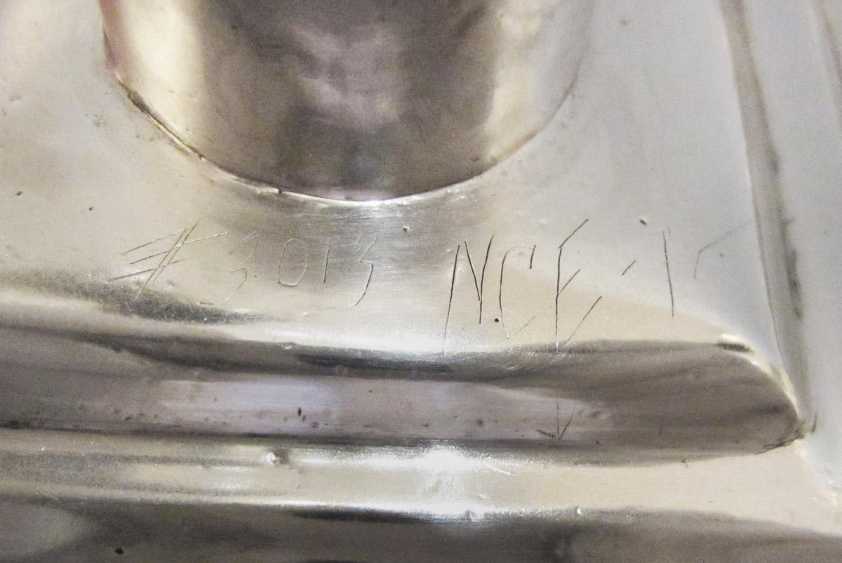 1961.0592.002 C Candelabrum, bobeche, inscription 2