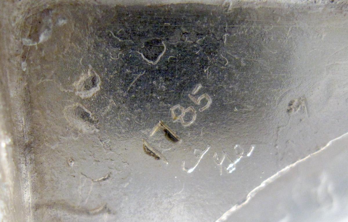 1961.0650 Silver Cream pot inscription 1