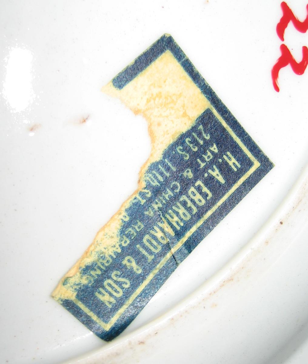1961.0655.022 Porcelain Plate label detail