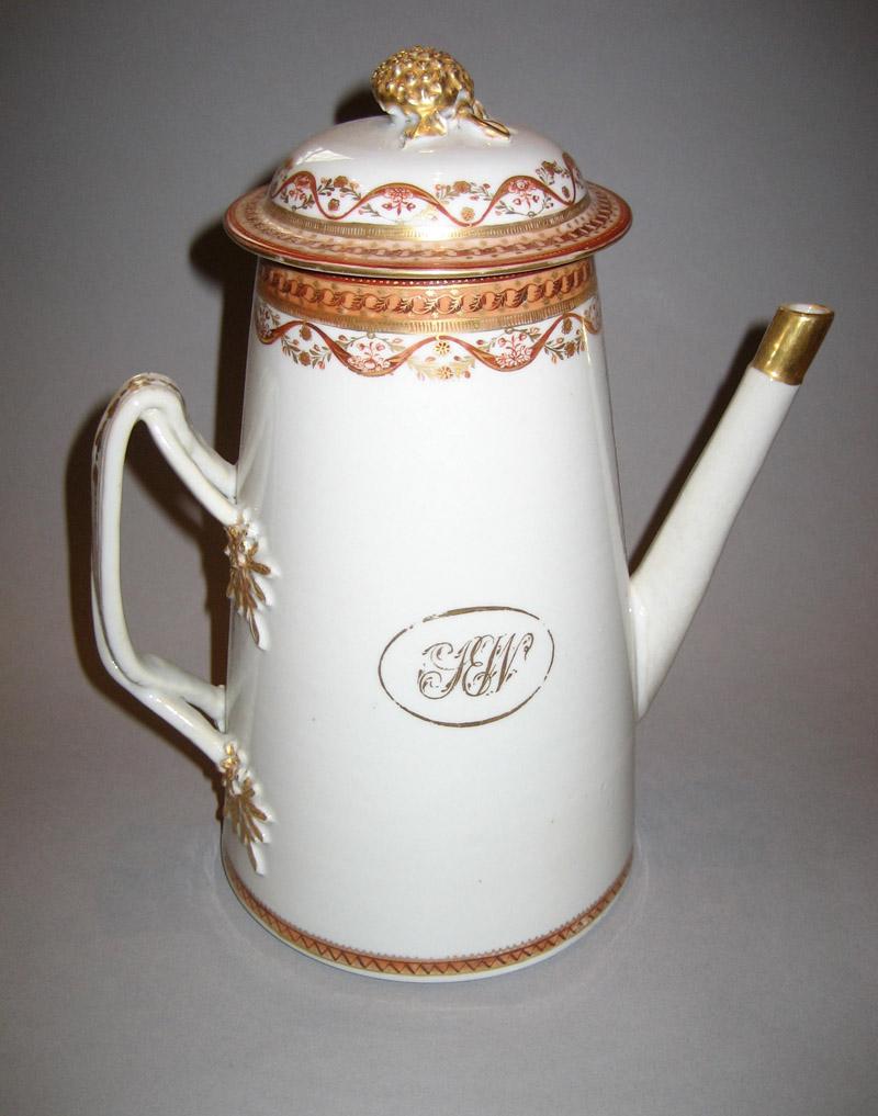 1961.0663.002 A, B Porcelain Coffee Pot view 2