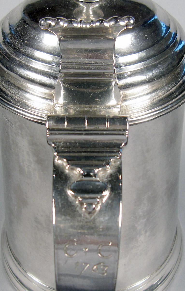 1961.0667 Silver Tankard handle detail
