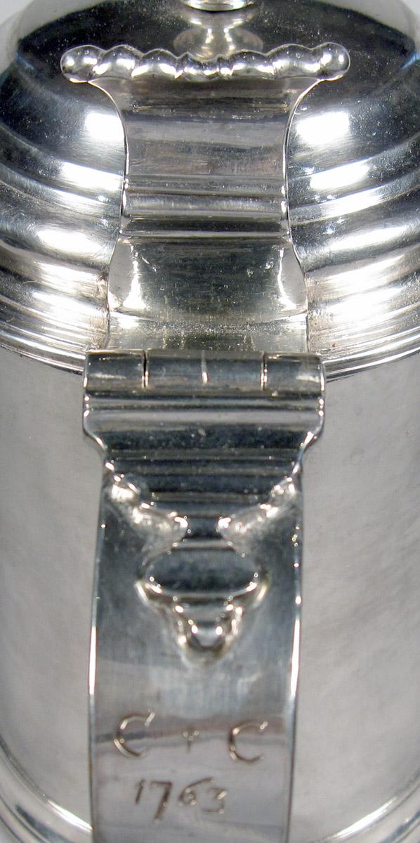 1961.0668 Silver Tankard handle detail