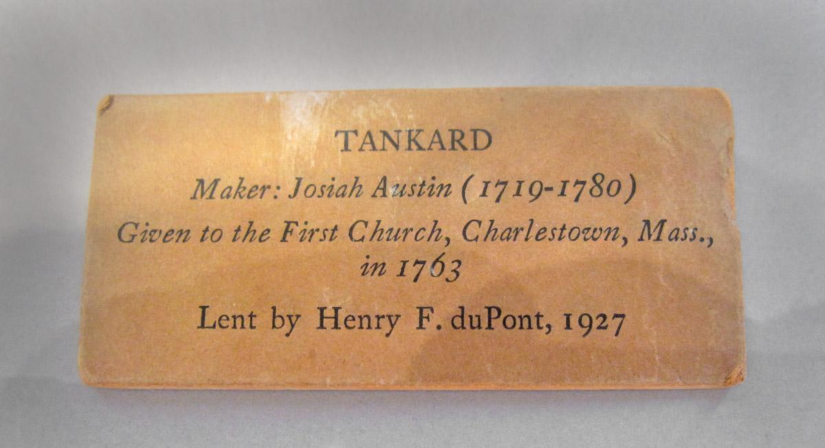 1961.0668 Silver Tankard label