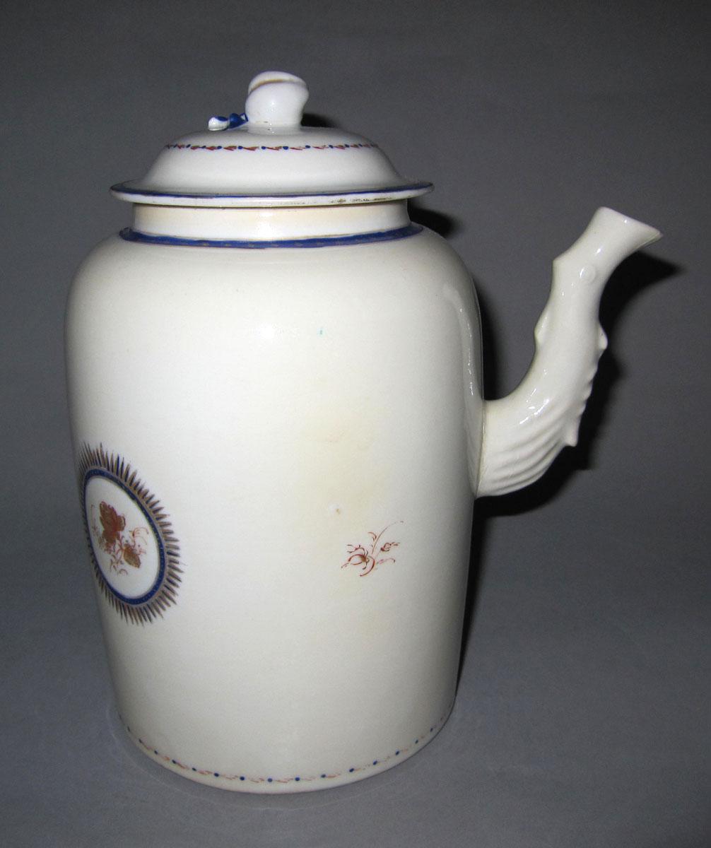 1961.0681 A,B Porcelain chocolate pot face three