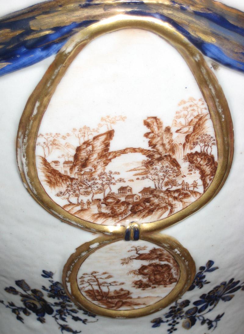 1961.0689 A, B Porcelain Urn and cover detail 1