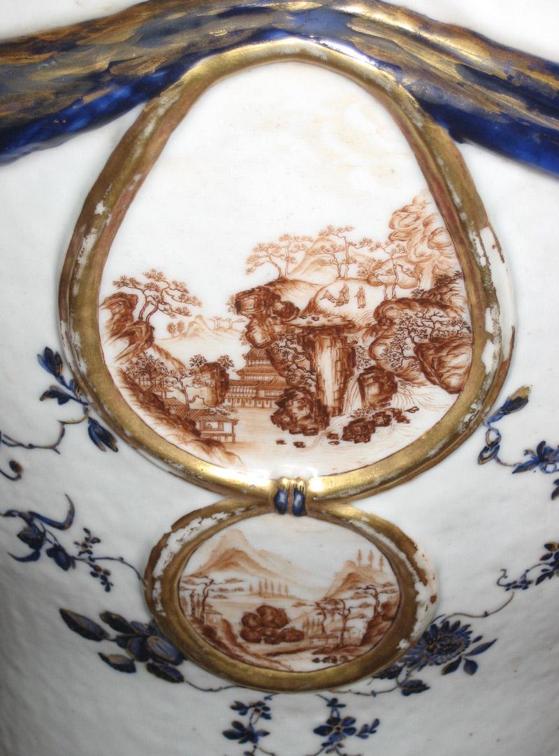 1961.0689 A, B Porcelain Urn and cover detail 2
