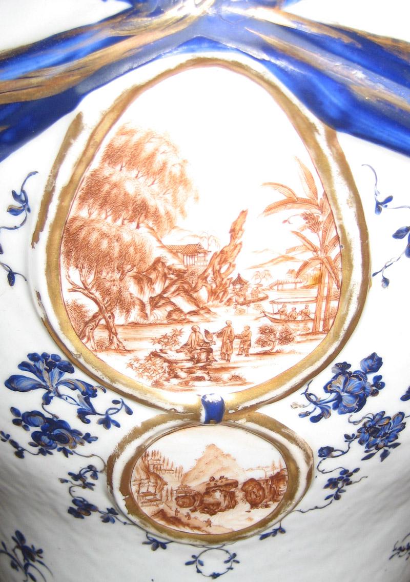 1961.0690 A, B Porcelain Urn and cover detail 1