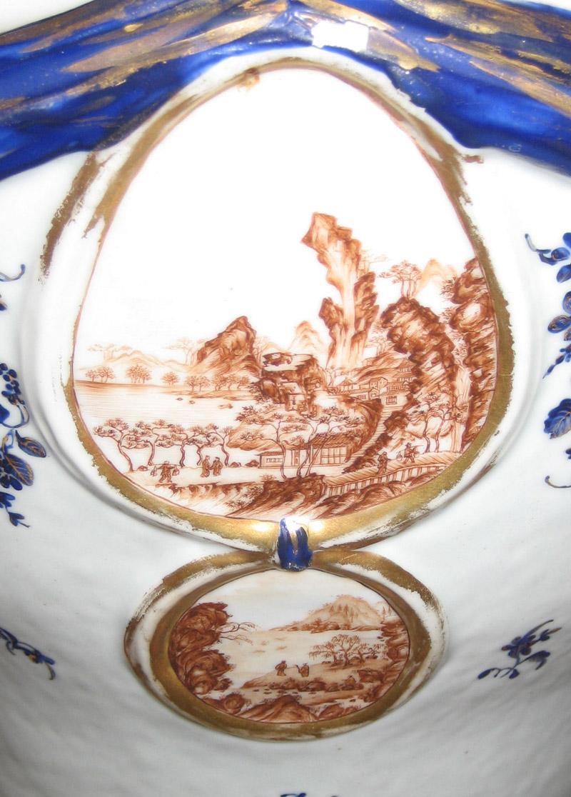 1961.0690 A, B Porcelain Urn and cover detail 2
