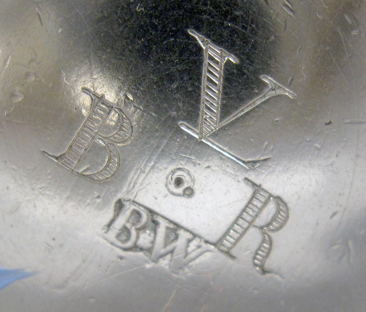 1961.0696 Silver Cann mark and engraving