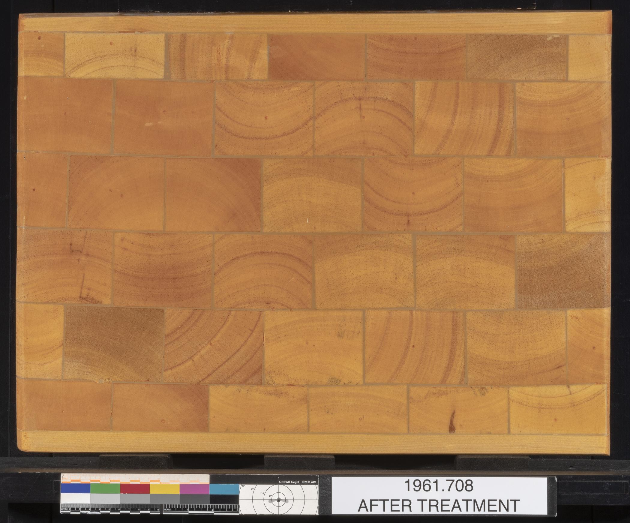 1961.0708 Painting, view 2, reverse, after conservation treatment