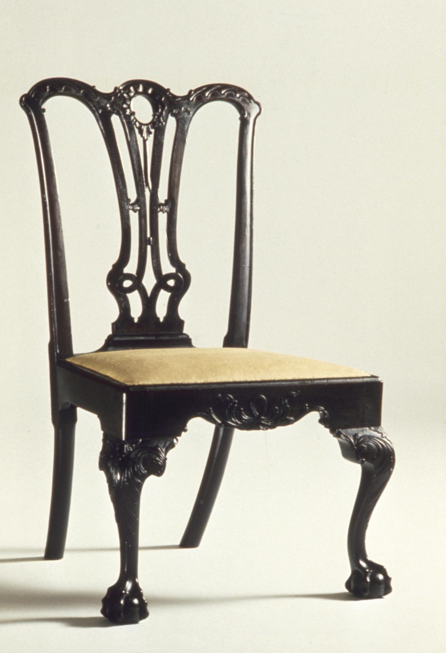 1961.0803.003 Chair, 1984.0614.004 Slip seat, view 1