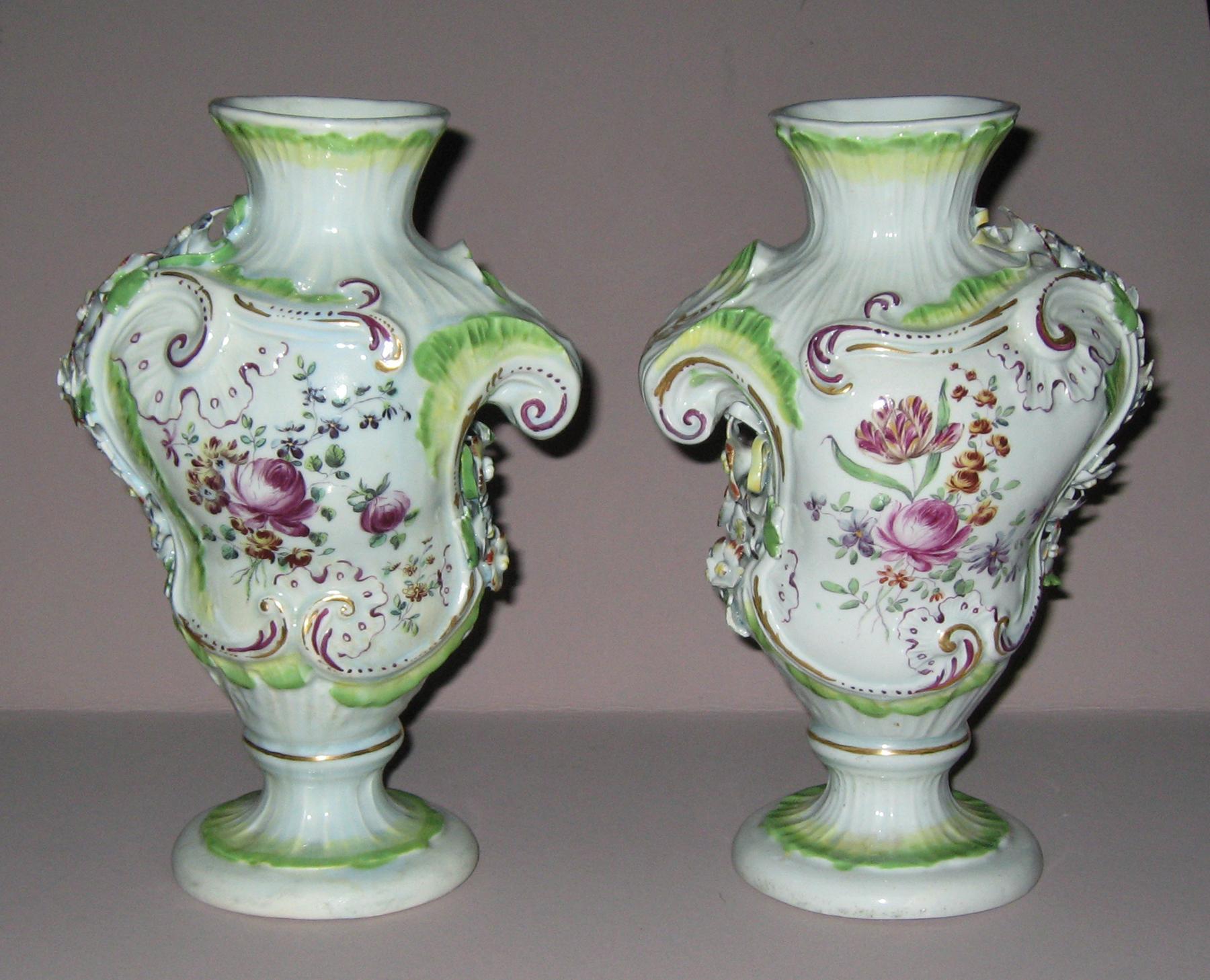 1961.0928.001, .002 Derby porcelain flower containers (vases) (side 2)