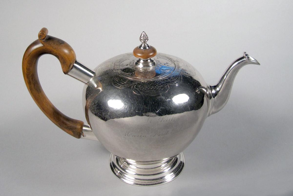 1961.0937 Silver and wood Teapot side 2