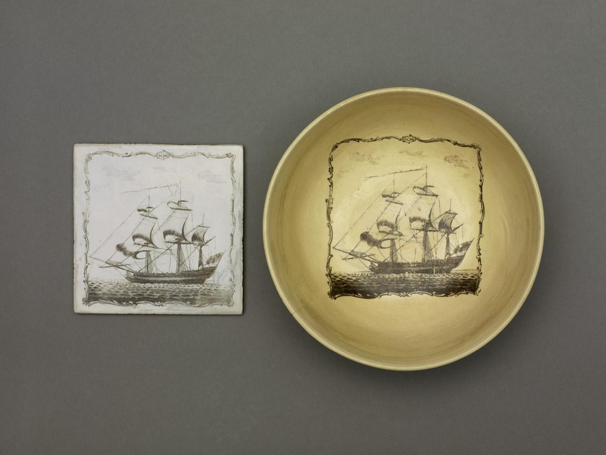 1961.0945, 1961.0932 Tile and bowl