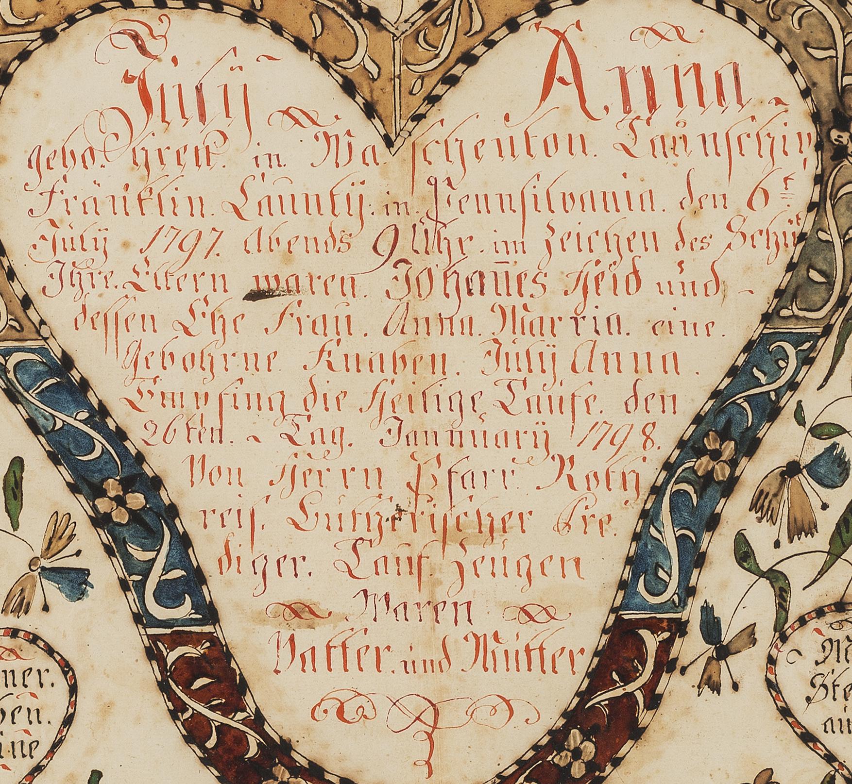 1961.1107 Fraktur, detail 1