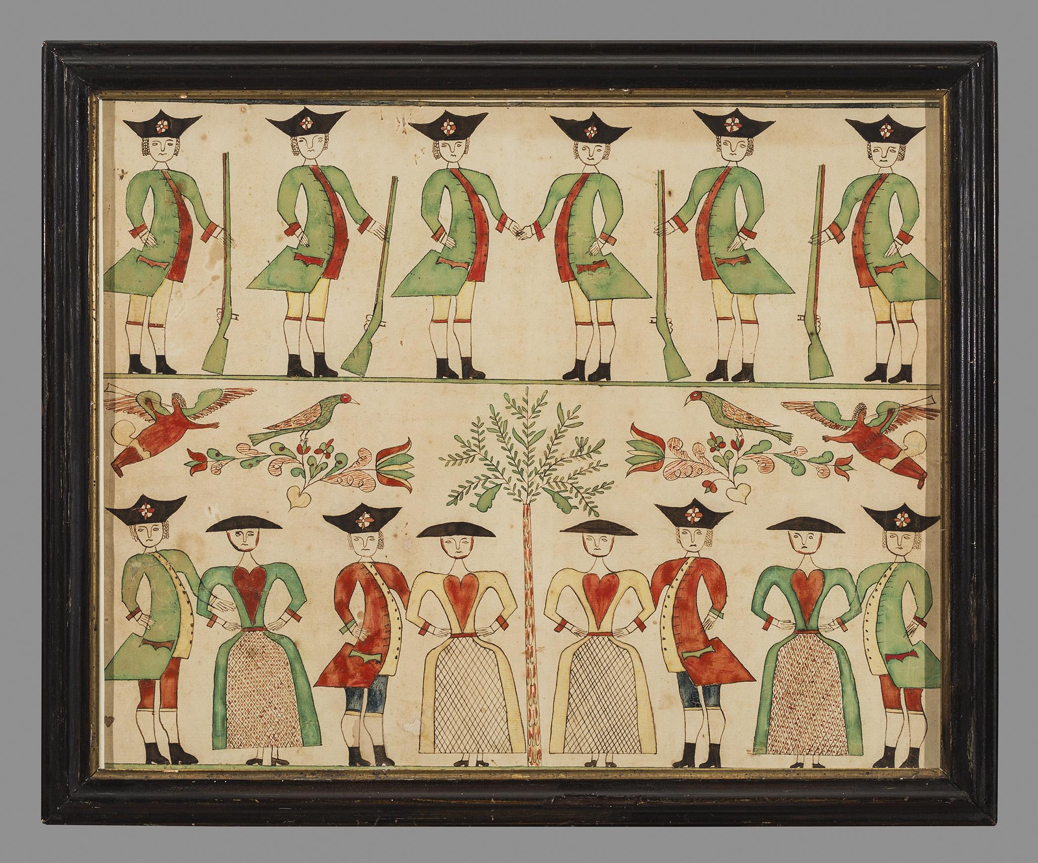 1961.1124 Fraktur, 1957.1181 Frame, view 1
