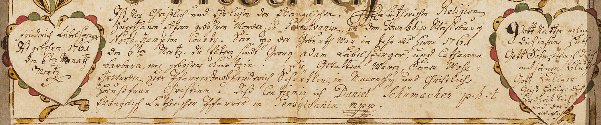 1961.1130 Fraktur, detail 1