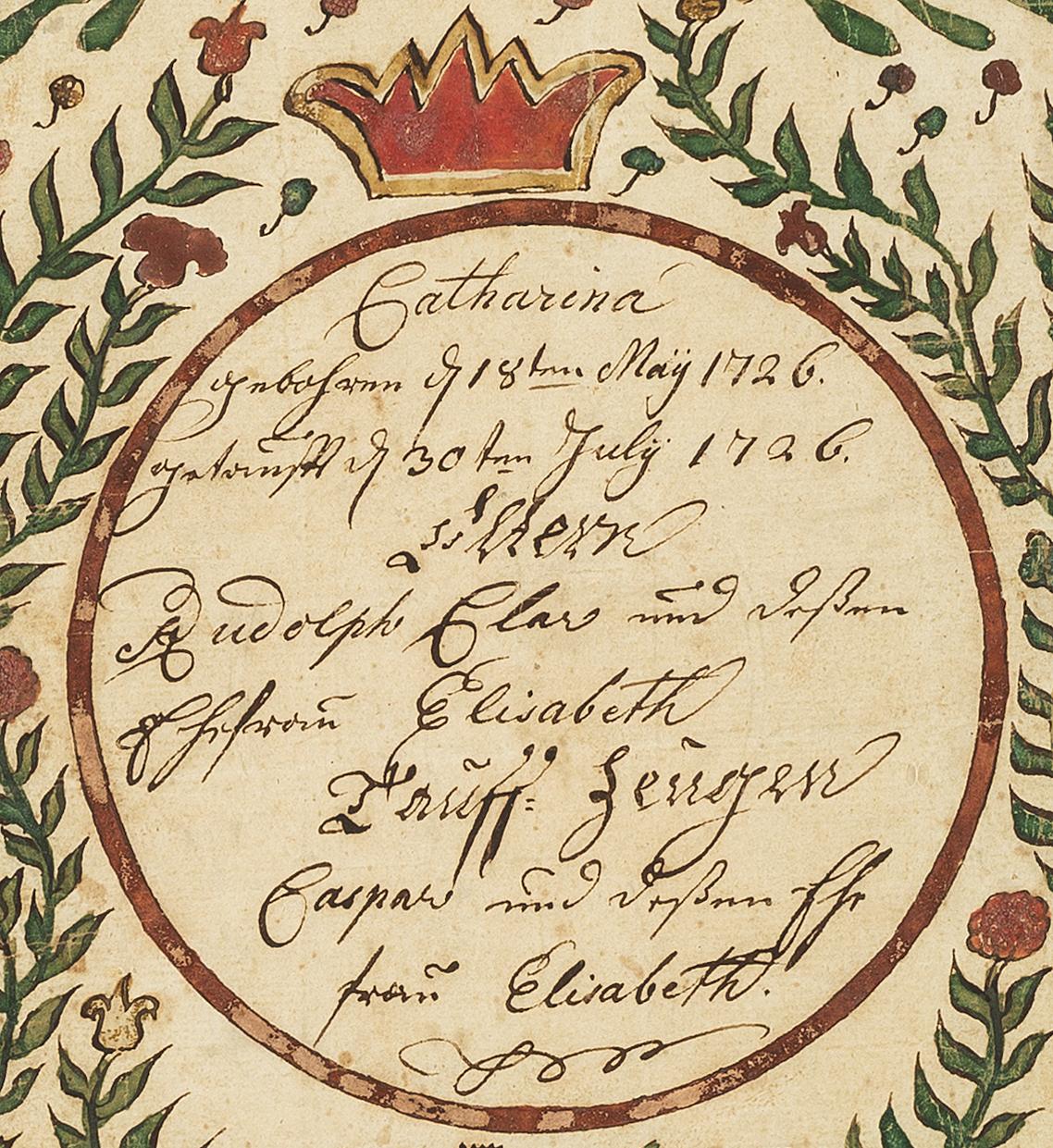 1961.1132 Fraktur, detail 1