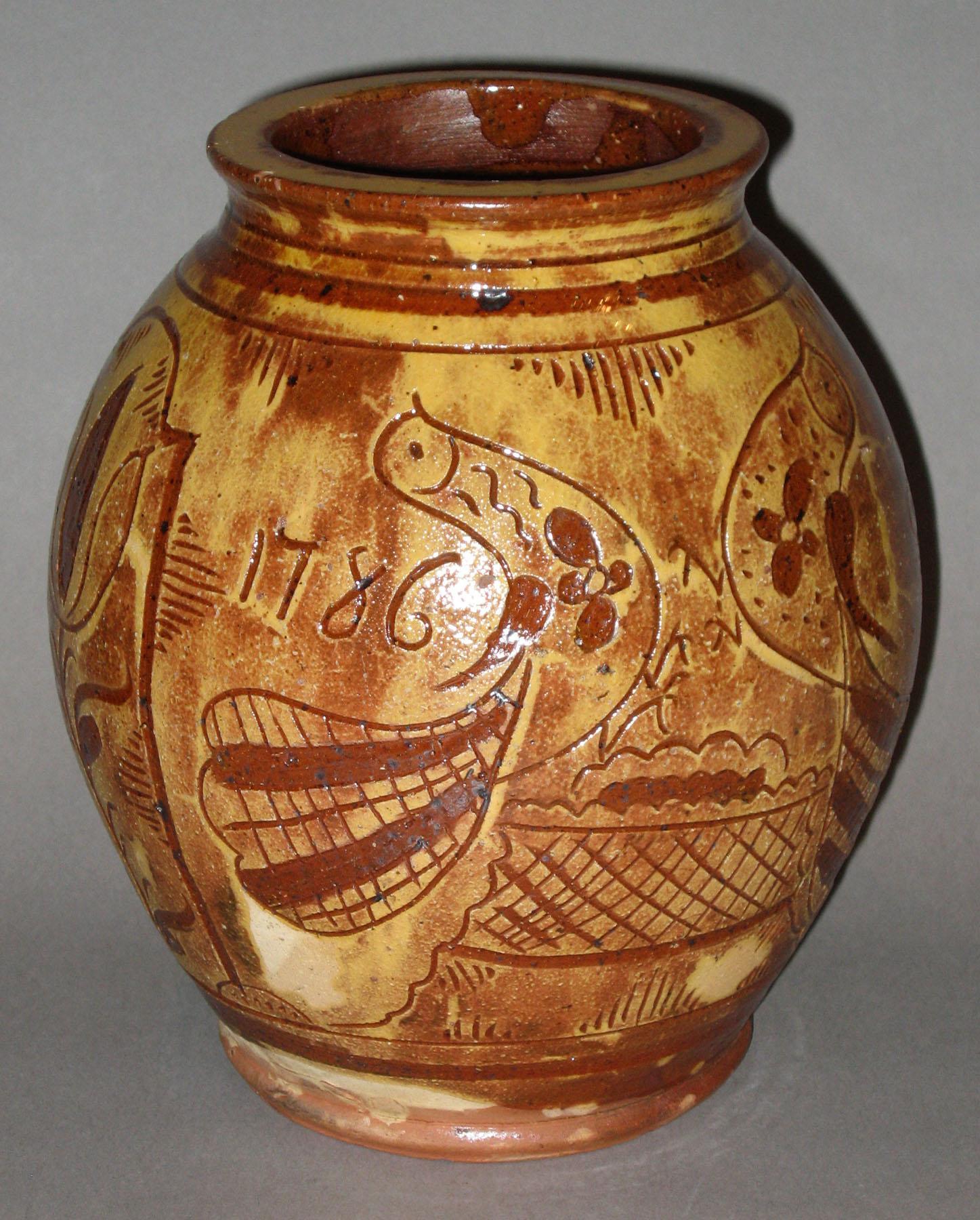 1961.1133 Sgraffito 1786 jar