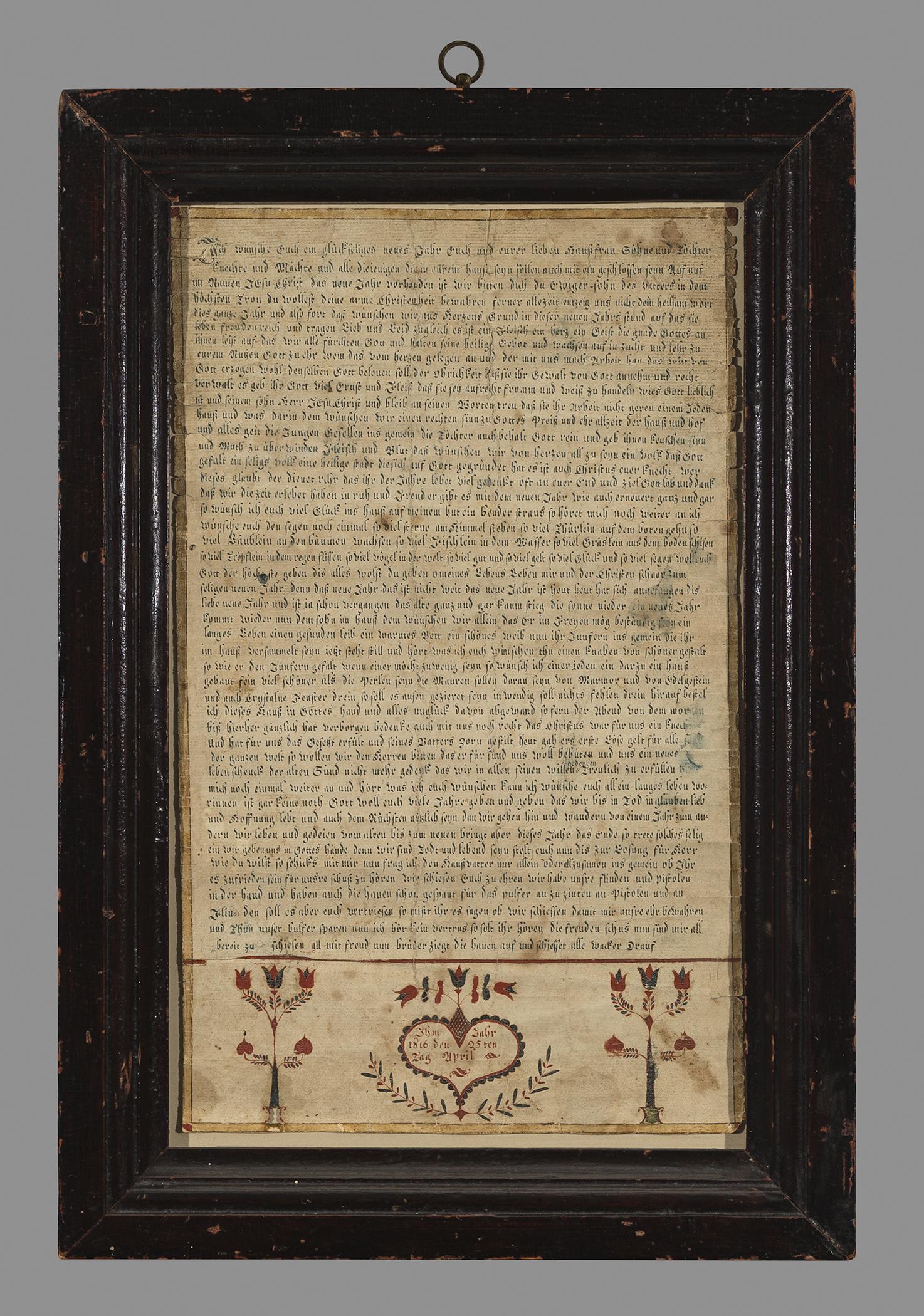 1961.1144 Fraktur, 1957.1228 Frame, view 1