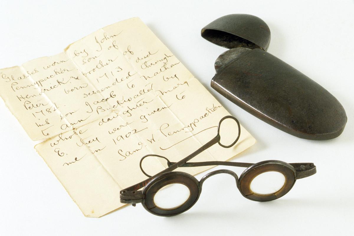 1961.1174 A-C Spectacles, Case and Manuscript