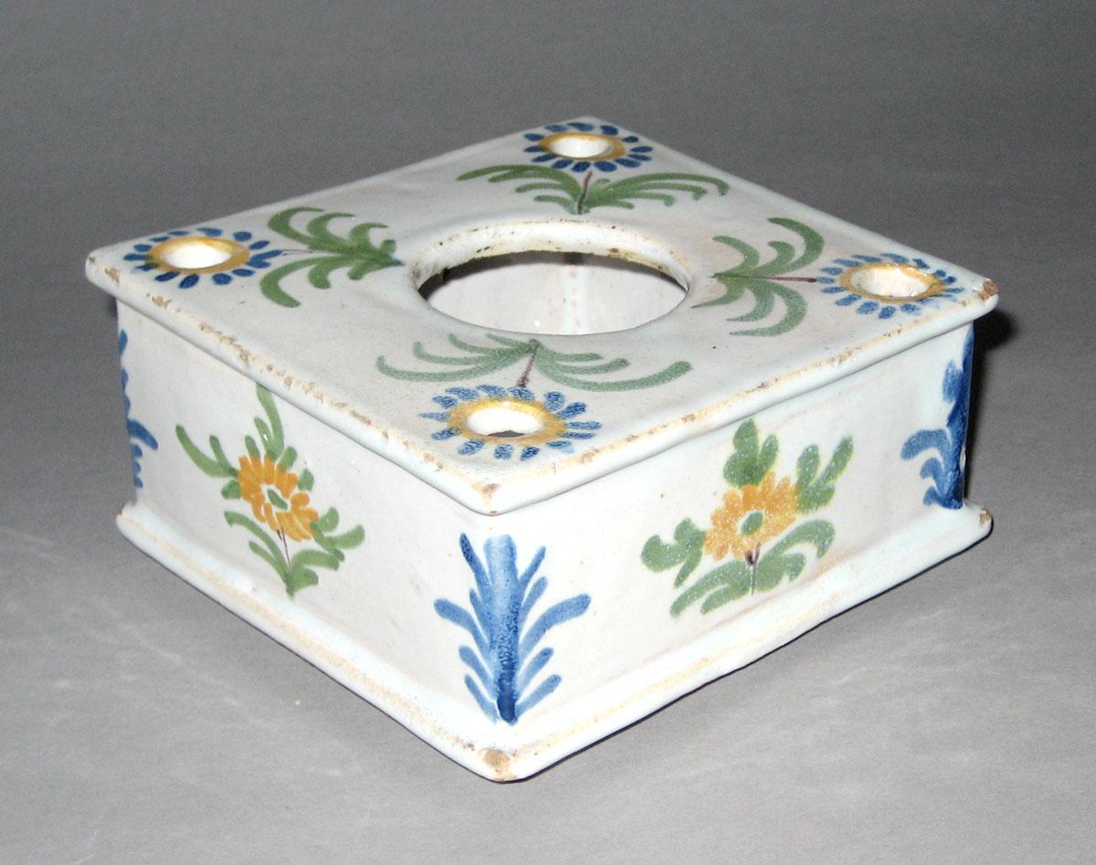 1961.1339 Tin-glazed earthenware inkwell