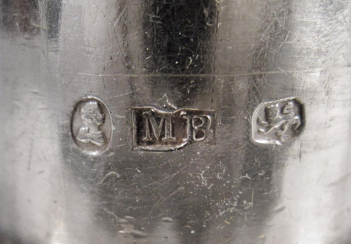 1961.1728 Candelabrum, bobeche 3, mark
