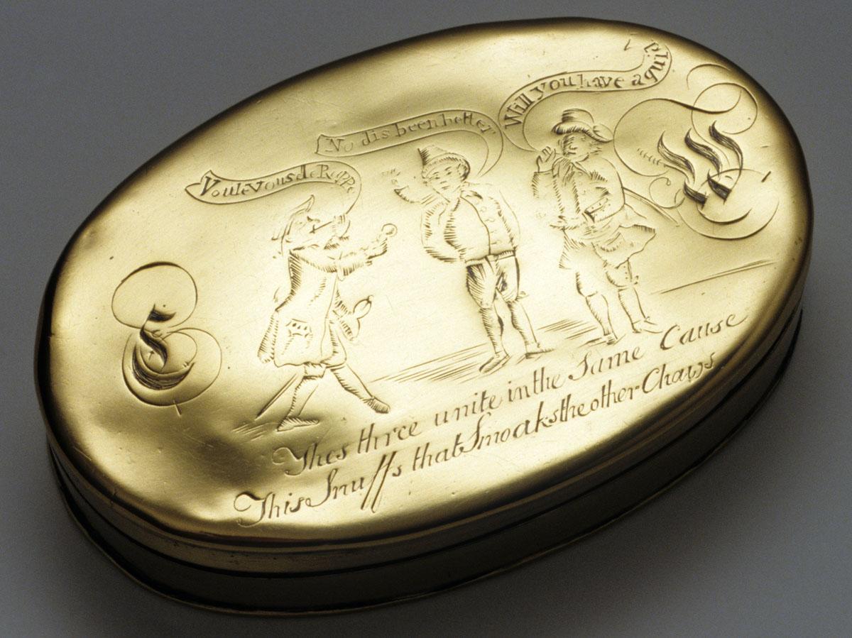 1961.1755 Tobacco box, underside