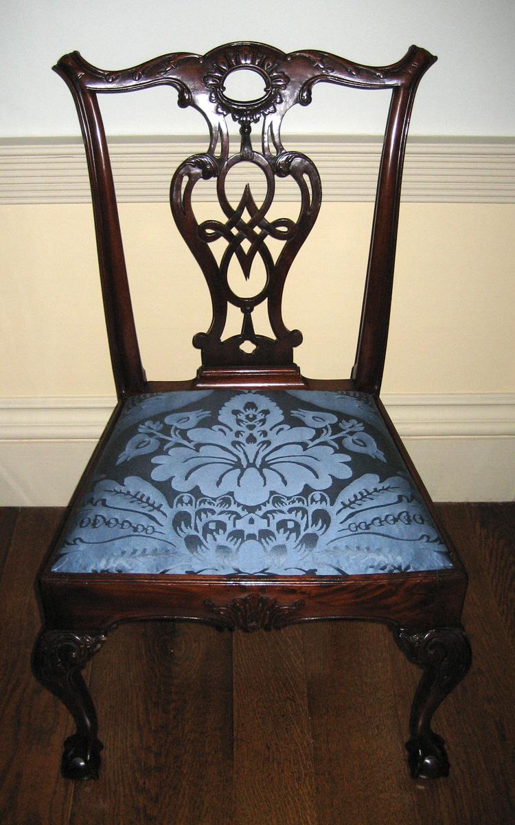 1962.0019.001 Chair with unnumbered slip seat view 2